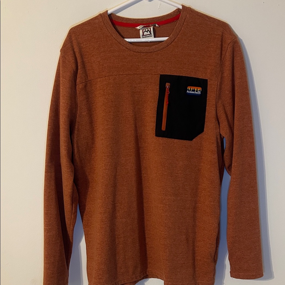 Avalanche Men's Tan Crewneck Sweater with Black Accent